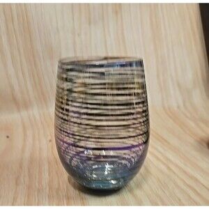 CHEERS  Stemless Wine Glasses 17 oz Etched Excellent Condition